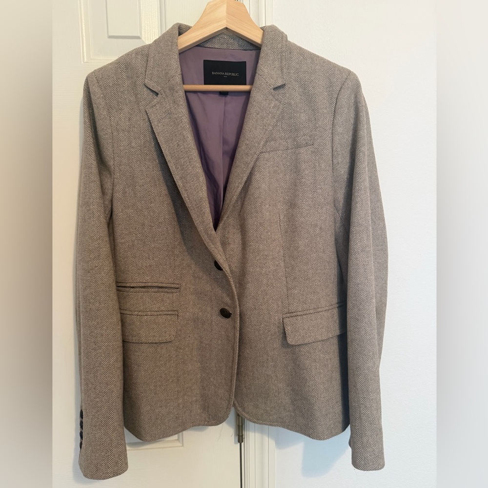 Banana Republic Herringbone Oatmeal Women's Blazer